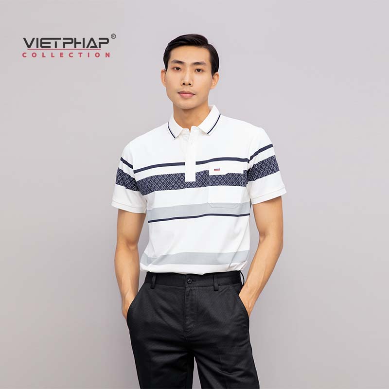 Áo Thun Polo Nam Trung Niên Tay Ngắn Cây Dù Có Túi Cao Cấp 1926 Việt Pháp