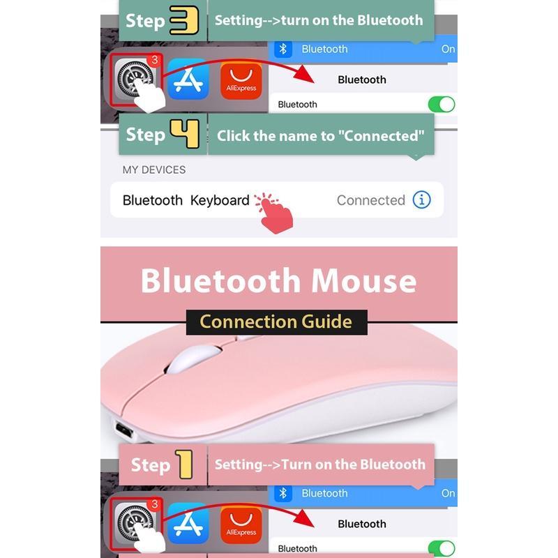 Combo Bàn Phím Và Chuột Bluetooth Không Dây Mini Cho Điện Thoại / Máy Tính Bảng / Laptop Android IOS Windows