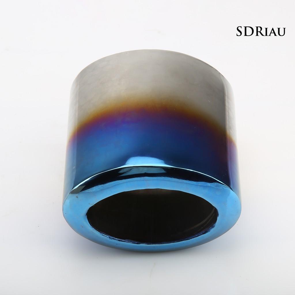 Ống Xả Nhiệt Bằng Thép Không Gỉ 65mm Màu Xanh Dương Dành Cho Xe Ô Tô
