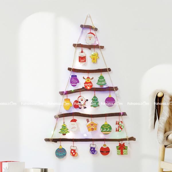 Dây Treo Hình Gỗ Cây Thông Trang Trí Giáng Sinh - Bách Mộc - Set 4