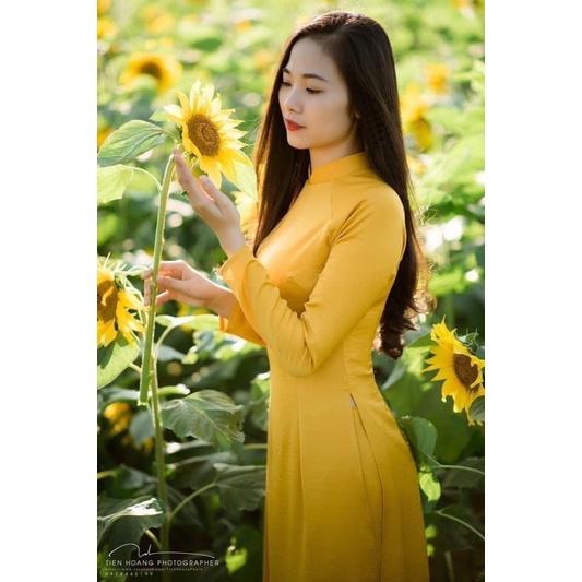Áo dài trơn lụa tây thi