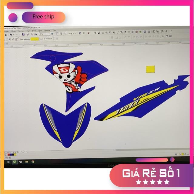 Tem rời dành cho xe Exciter 150 Racing boy dán xe xanh gp
