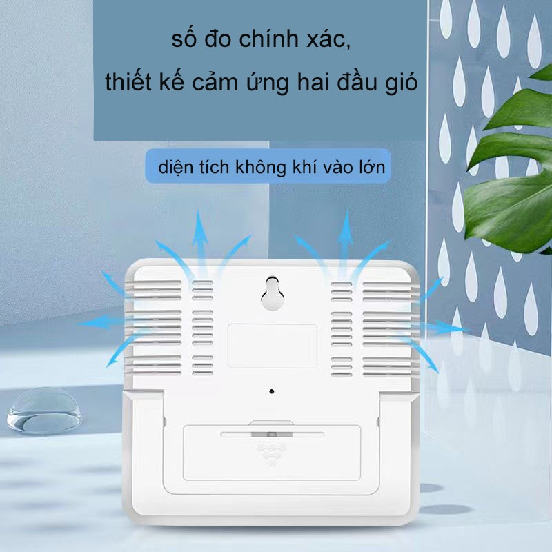 Nhiệt kế đo độ ẩm, máy đo nhiệt độ phòng cho bé - Nhiệt Ẩm Kế Điện Tử 3 Trong 1 - Thương hiệu RiBi - Hàng Chính Hãng