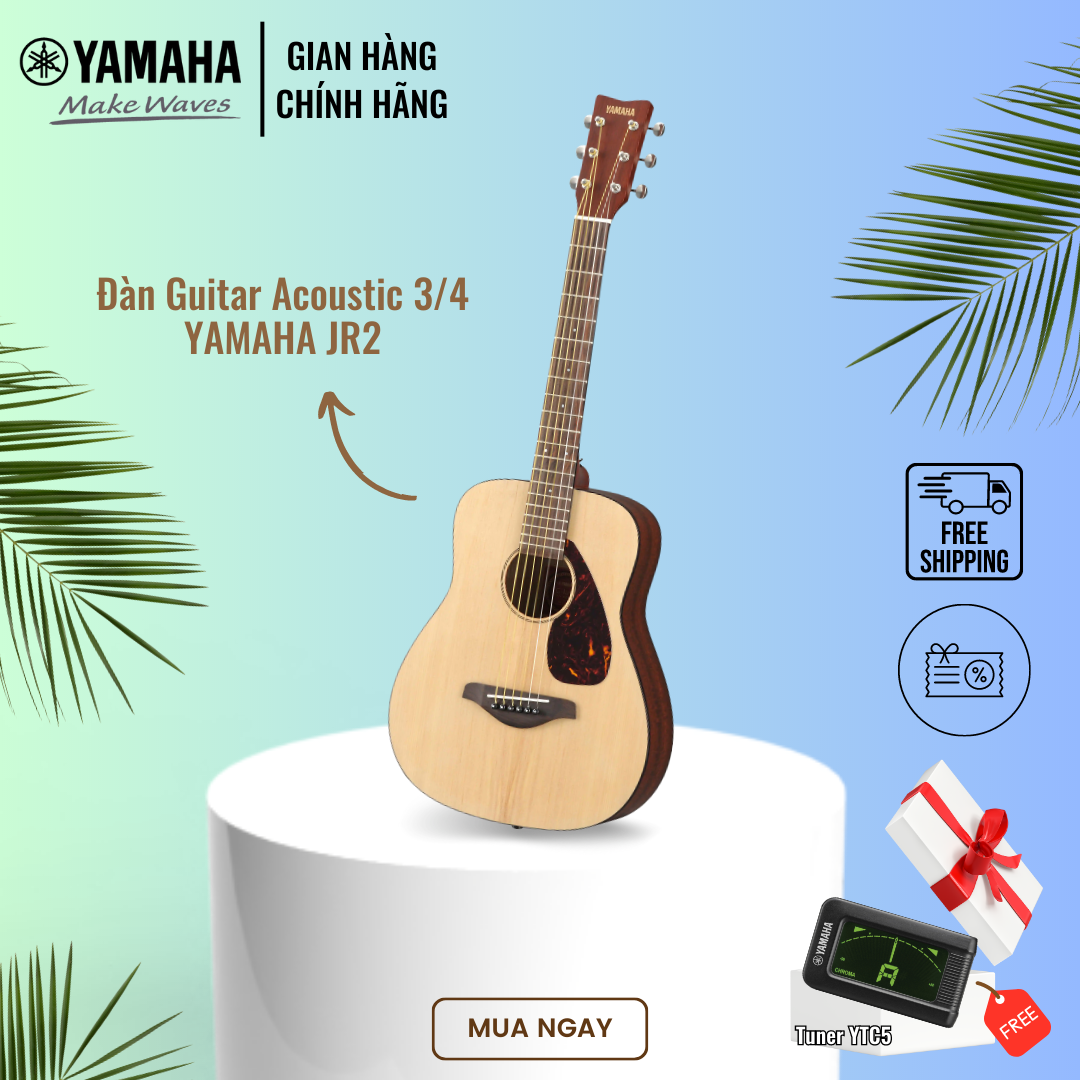 Đàn Guitar Acoustic YAMAHA JR2 size 3/4 kèm bao vải - Phù hợp cho người mới bắt đầu chơi đàn, thiết kế nhỏ gọn, âm thanh tươi sáng, sản phẩm chính hãng 