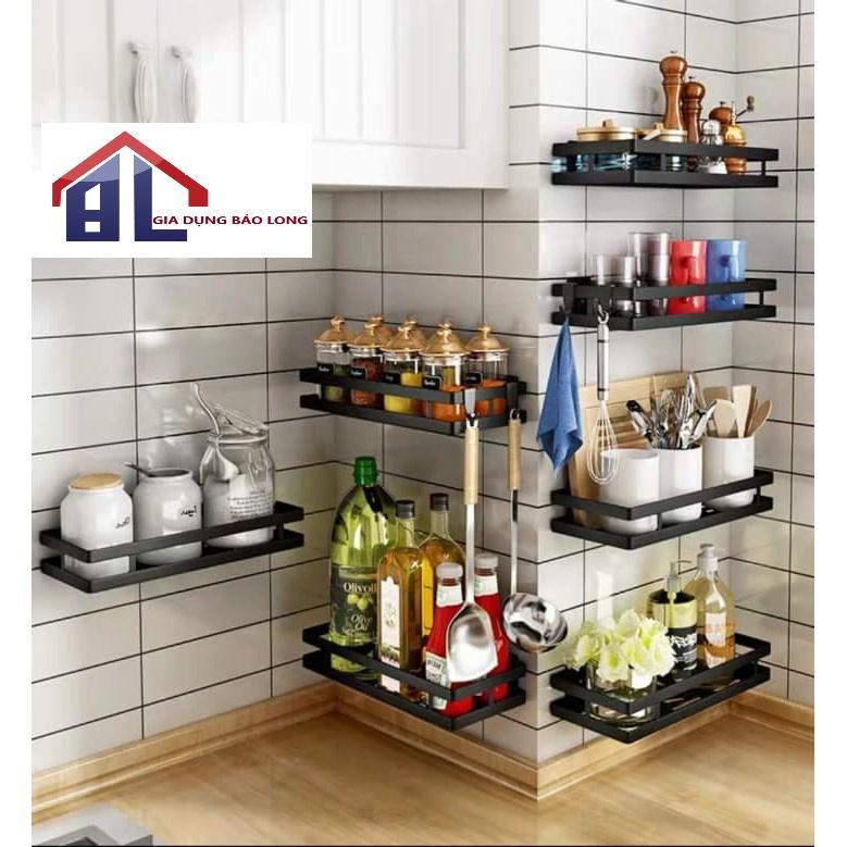 KHAY SẮT HÌNH CHỮ NHẬT 1 TẦNG BẢN TO DÁN TƯỜNG ĐỂ GIA VỊ MẪU MỚI KÈM KEO DÁN