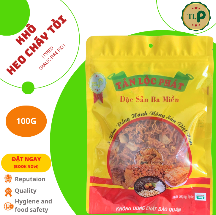 KHÔ HEO CHÁY TỎI TÂN LỘC PHÁT BỊCH 100G