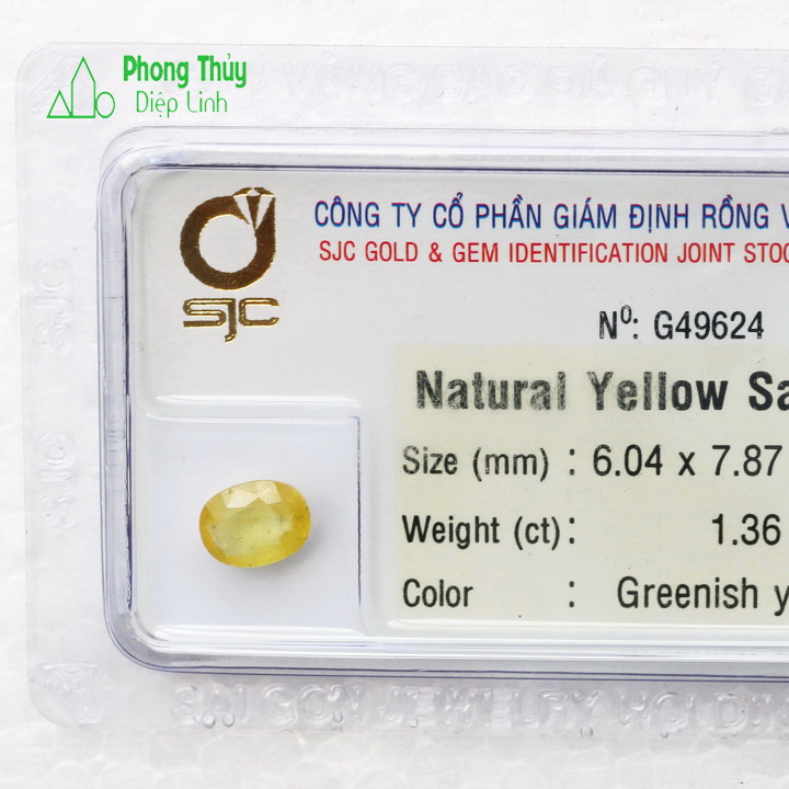 [HCM]Viên đá phong thủy sapphire vàng thiên nhiên kiểm định