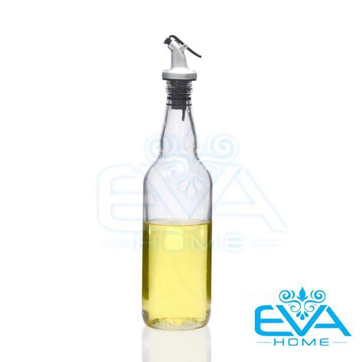 Chai Thuỷ Tinh Tròn Đựng Dầu ăn Oil Can Có Vòi Chiết Rót Tiện Lợi 500 Ml