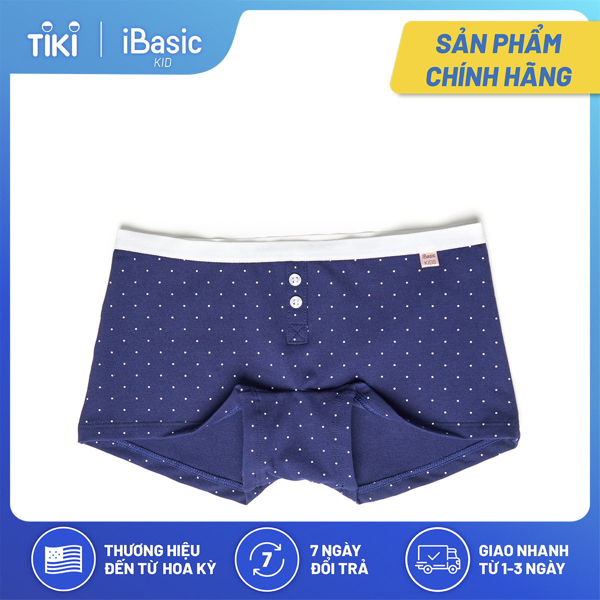 Combo 3 quần lót bé gái cotton boyshort hoạ tiết iBasic PANG014