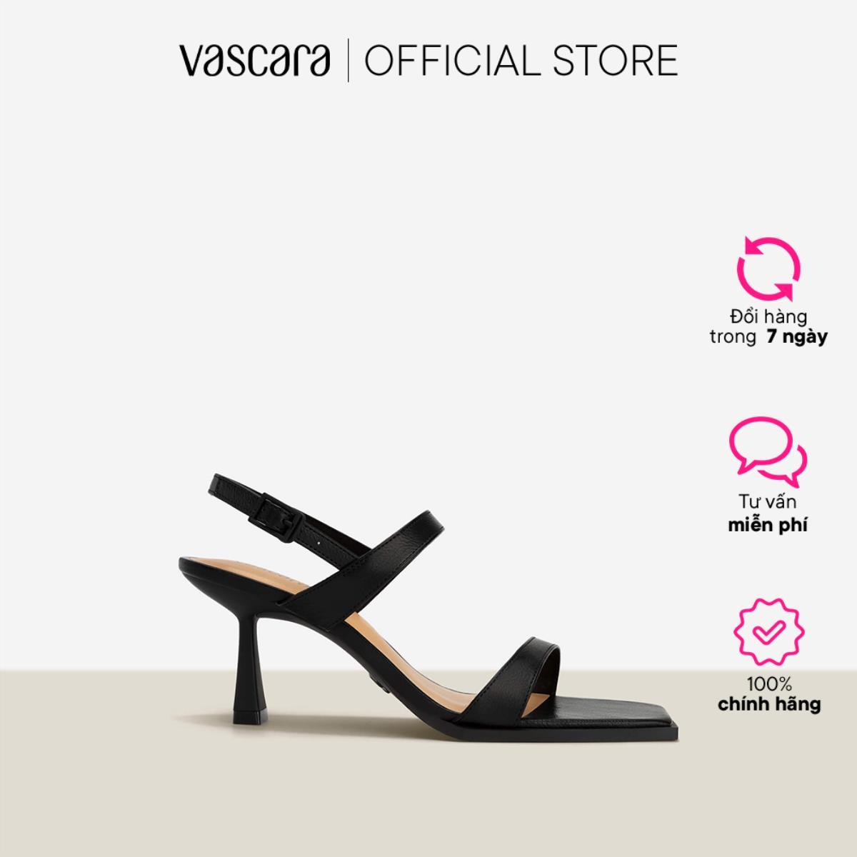 Vasscara Giày Sandal Mũi Vuông Nhấn Cạnh Viền Đế - SDN 0744