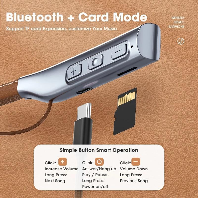 Tai nghe bluetooth không dây TZUZL mới kiểu dáng thể thao tích hợp mic đeo cổ tiện dụng