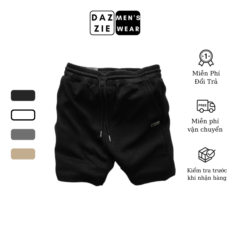 Quần Short Thun Nam Dazzzie Chất Vải Thun Xốp Tổ Ong Mát Mẻ Thoải Mái