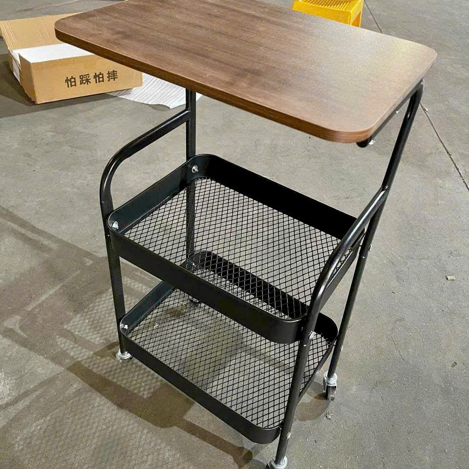 Kệ Đẩy 3 Tầng Mặt Gỗ Đa Năng, Kệ Đựng Đồ Spa, Showrom, Nhà Bếp Đồ Khô Có Bánh Xe