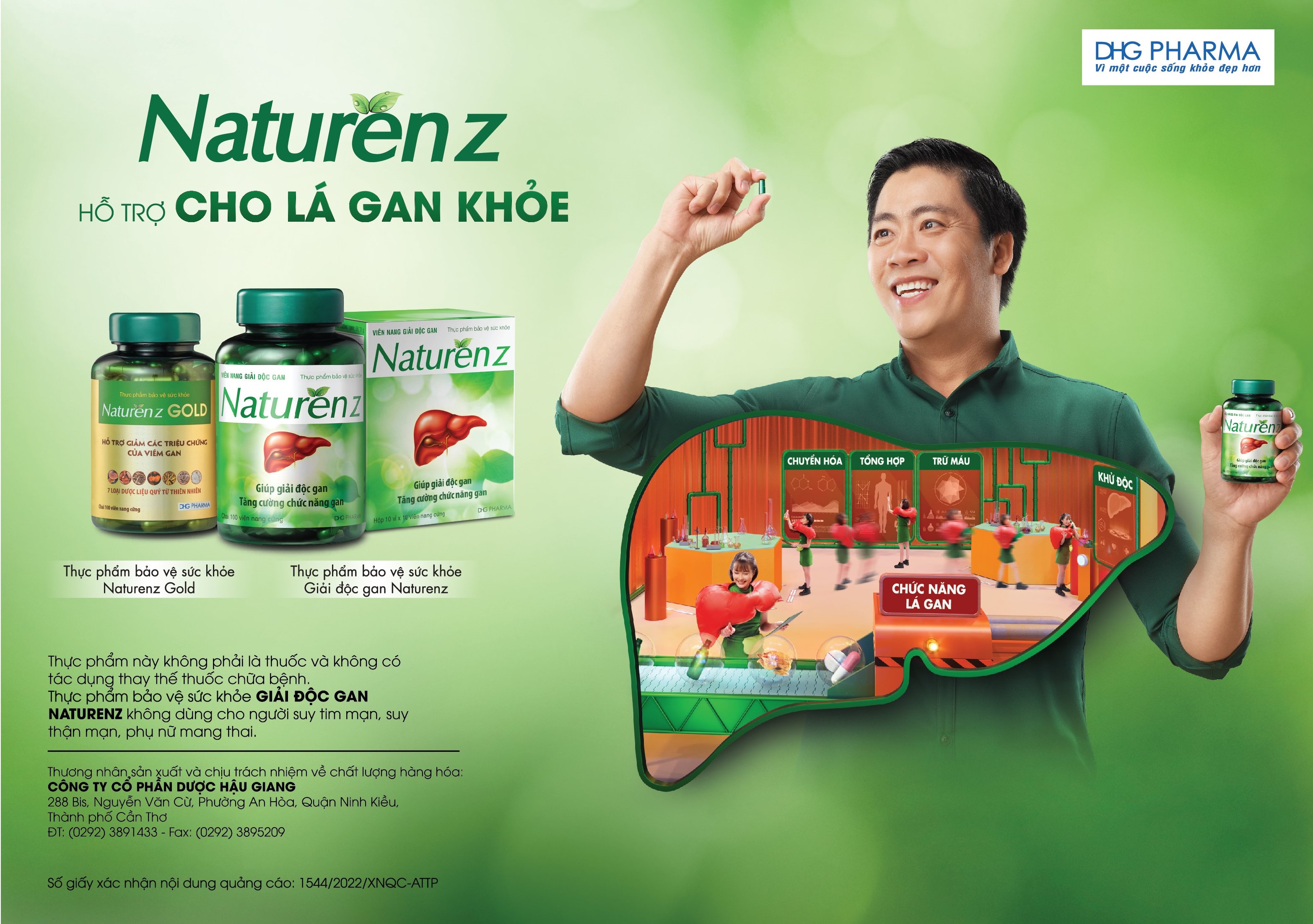 TPCN Naturenz hỗ trợ hạ men gan Hộp 1 chai x 100 viên - Chính hãng DHG Pharma