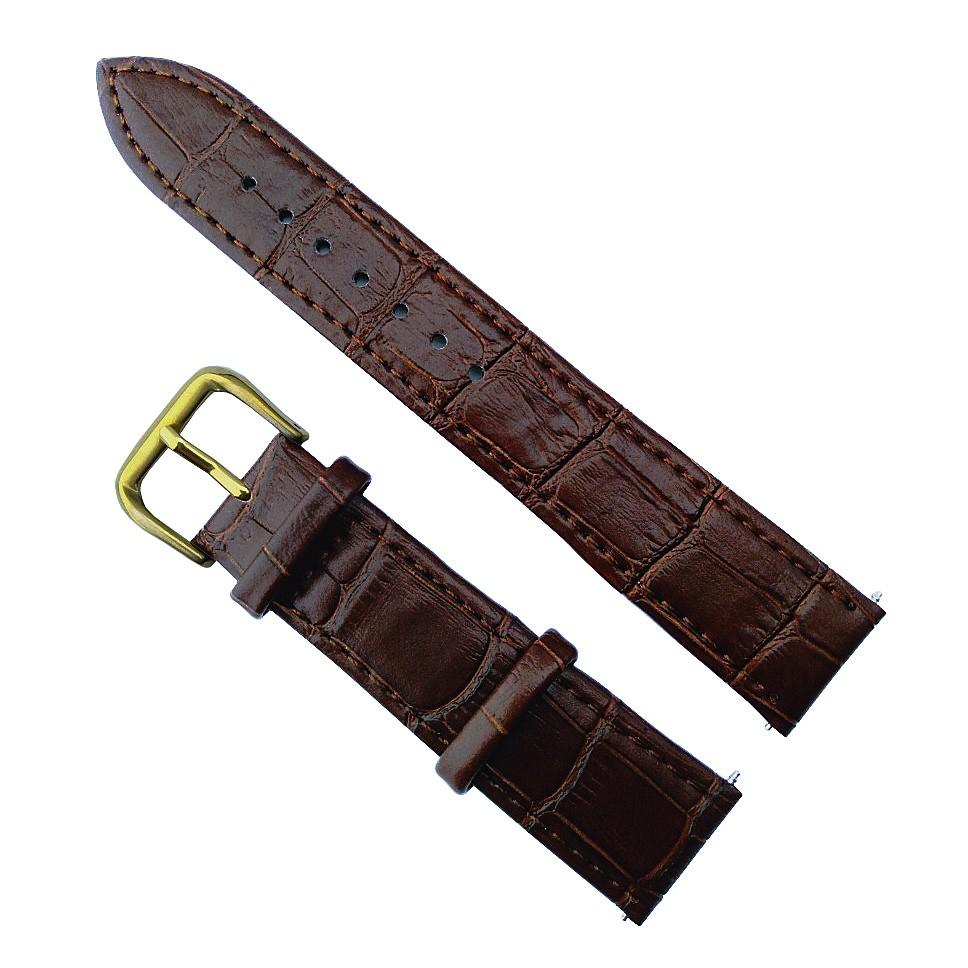 DÂY ĐỒNG HỒ DA BÒ THẬT DẬP VÂN CÁ SẤU BỀN ĐẸP SIZE 12 14 16 18 20 22 24