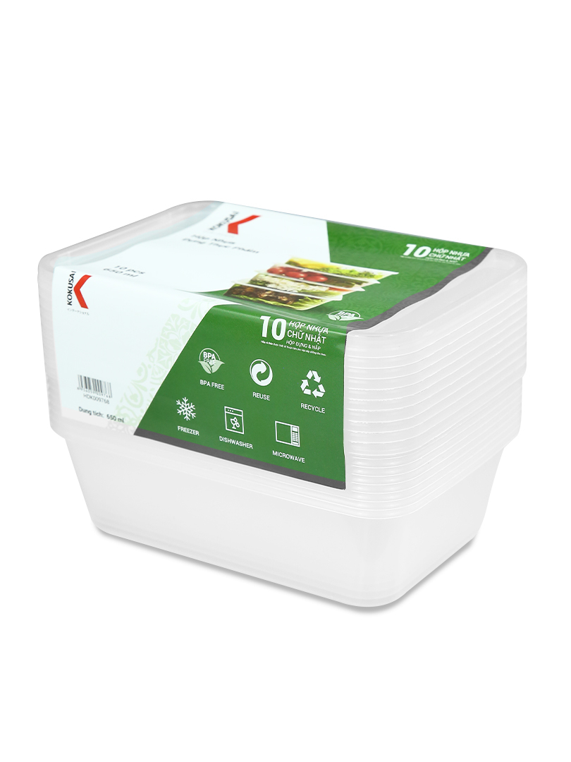 Hộp nhựa đựng thực phẩm Kokusai 650ml HDK371703