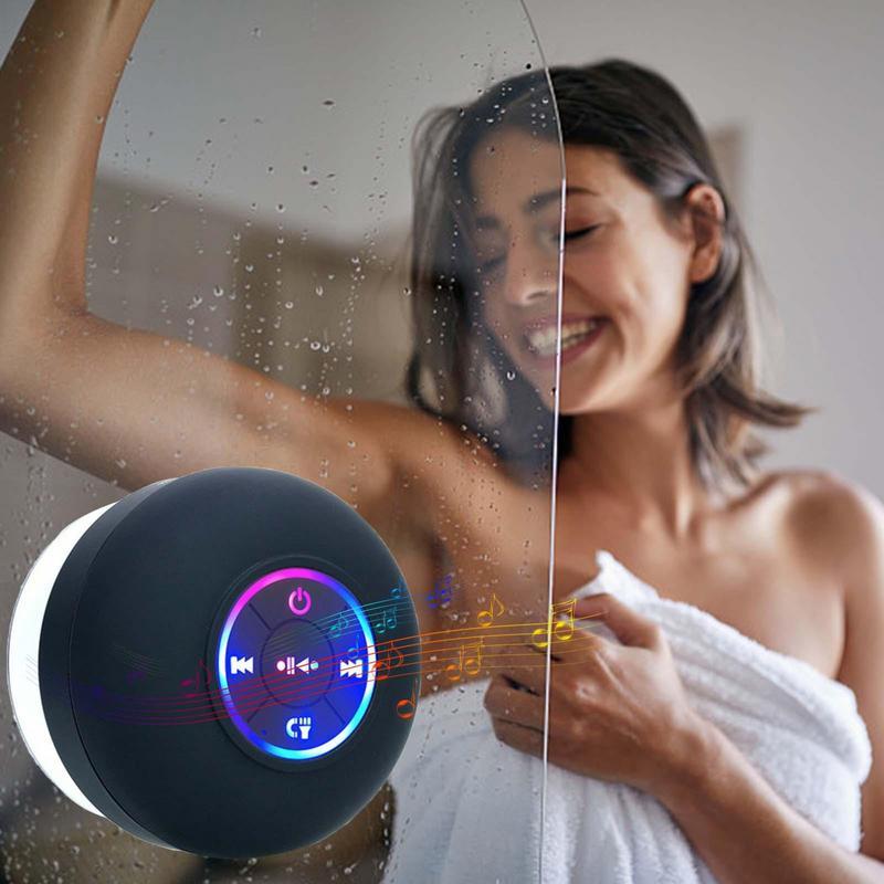 Loa Bluetooth mini Phòng tắm không thấm nước Âm thanh Loa vòi hoa sen không dây Ánh sáng RGB cho Loa Soundbar điện thoại Loa ô tô rảnh tay Màu sắc: Xanh lam