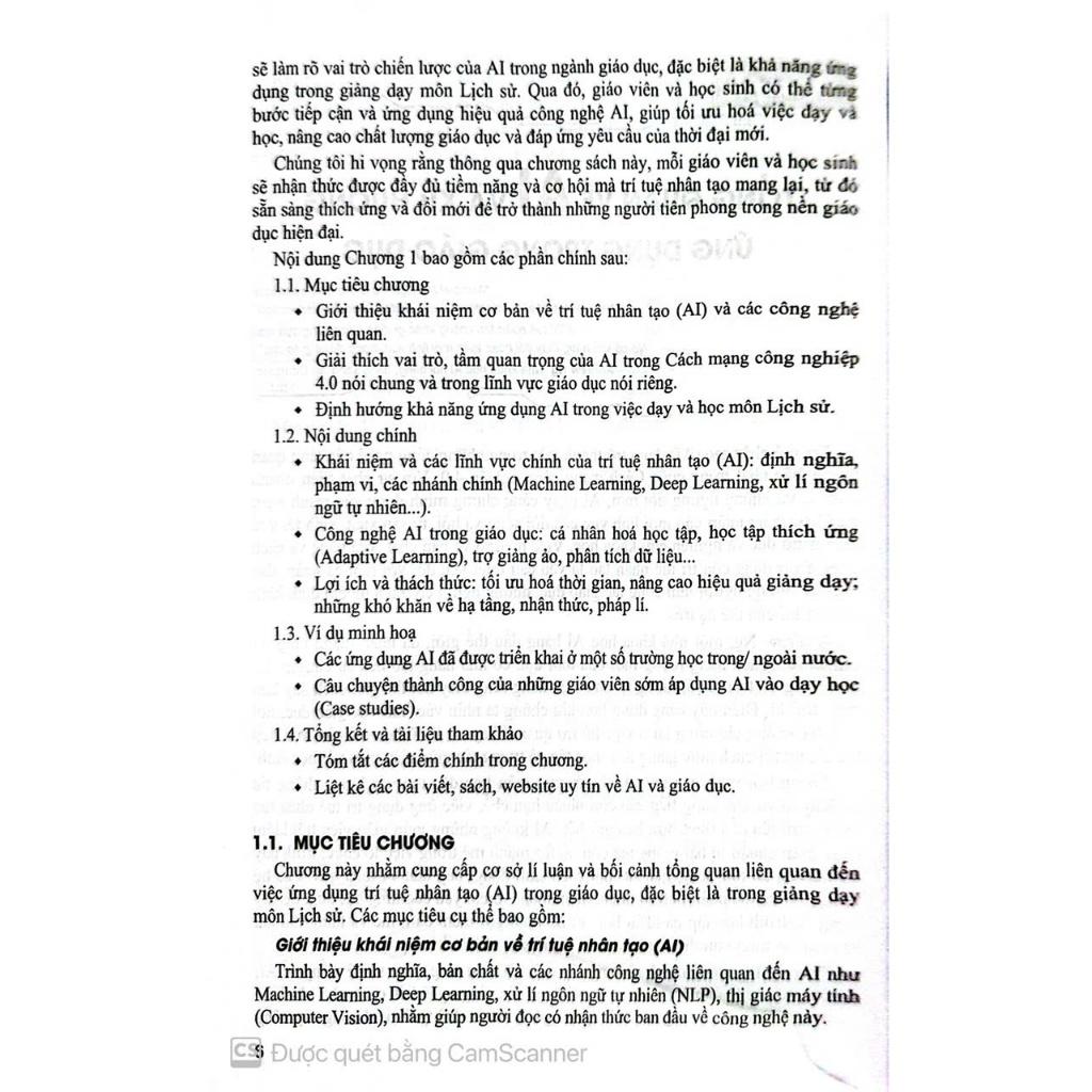 Sách - Ứng Dụng Trí Tuệ AI Trong Dạy Và Học môn lịch sử ( (Dành Giáo Viên Và Học Sinh - Dùng Cho Các Bộ SGK Hiện Hành) )