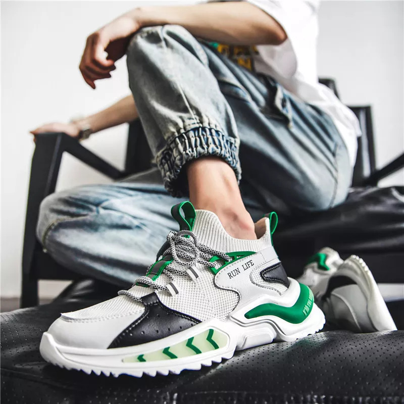 Giày Thể Thao Nam GEMI - Giày Sneaker Màu Đen - Trắng - Xám, Giày Thể Thao Họa Tiết Dấu Phẩy Đơn Giản - G5200