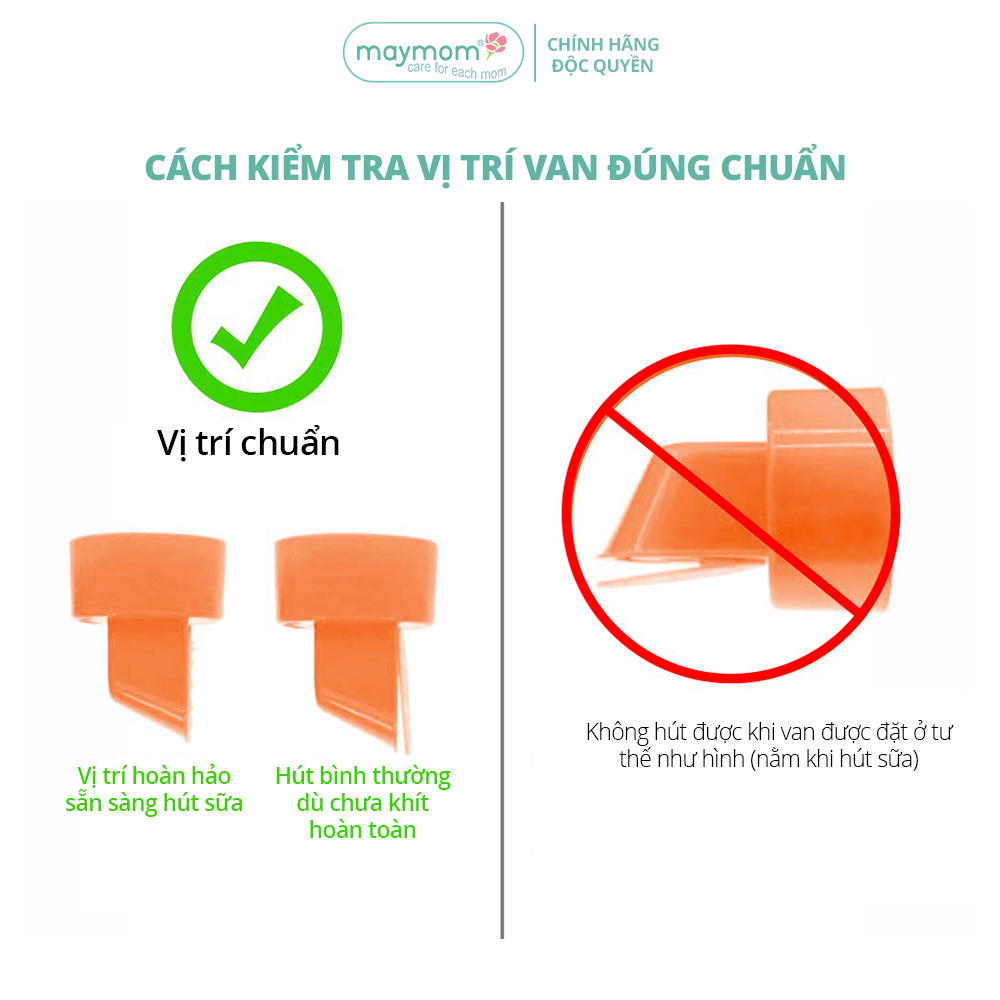 Van Máy Hút Sữa Maymom, Phụ Kiện Thay Thế Máy Medela Pump, Harmony, Swing, Mini Electric - Bộ Van vàng-Van Trắng Giá SIÊU TỐT