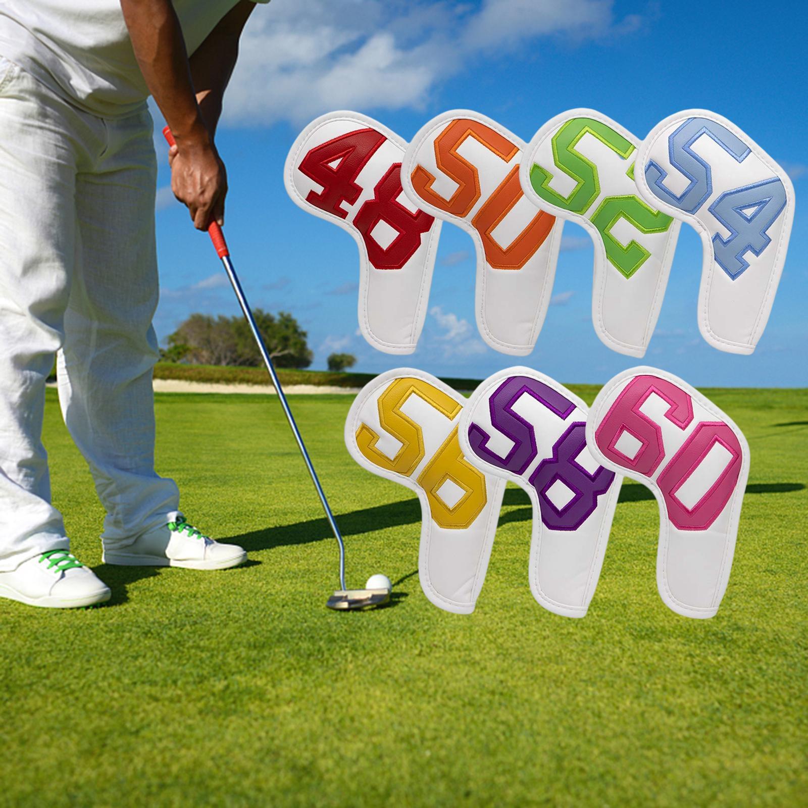 Golf Club Iron Head Covers, 7 pcs Golf Headcover Set, Thick Synthetic Leather Golf Iron Head Covers Set Fit Most Brands Irons