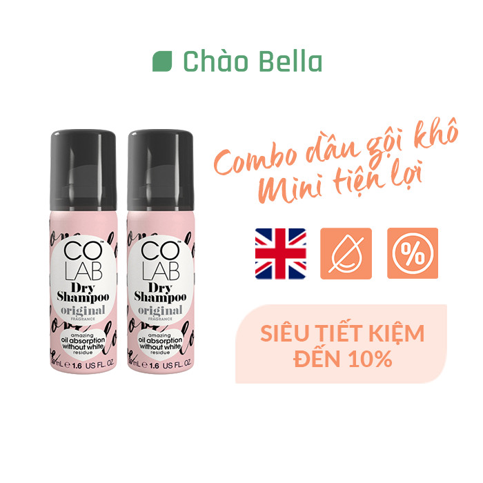 Combo 2 Chai Dầu Gội Khô Colab mùi Original 50ml/chai