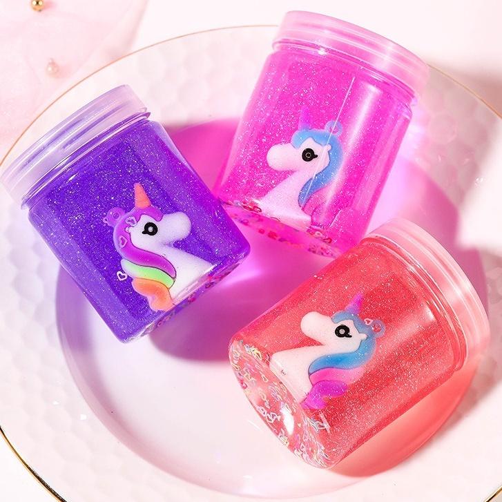 Slime charm CÁ NGỰA TRÁI TIM 9 màu cực đẹp Đồ chơi hũ slam chất nhờn ma quái squishy
