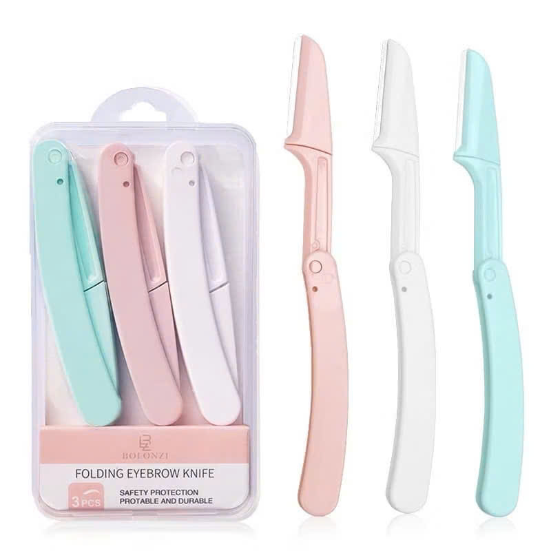 Sét 3 Dao Cạo Lông Mày Mini Tiện Dụng Kèm Hộp (Màu Ngẫu Nhiên) - HÀNG CHÍNH HÃNG MINIIN