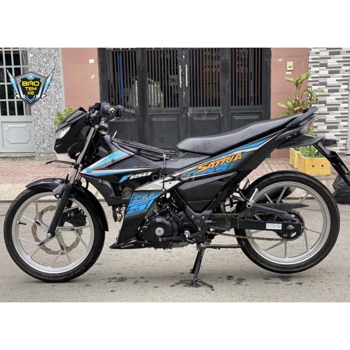 Tem xe Satria fi xanh đen