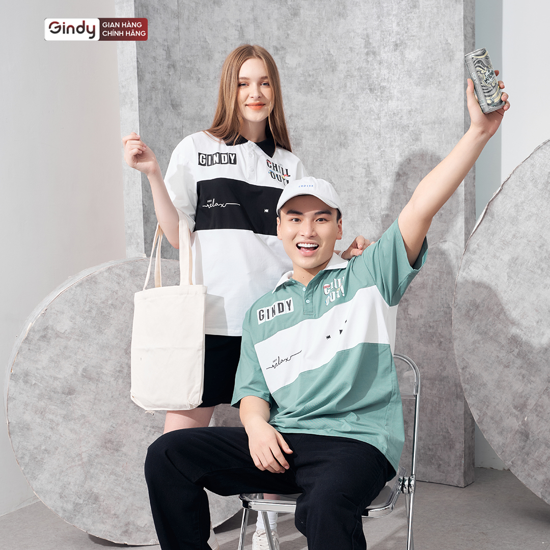 Áo thun polo nam nữ form rộng unisex GINDY phông cotton tay lỡ thời trang Hàn Quốc Local Brand A076