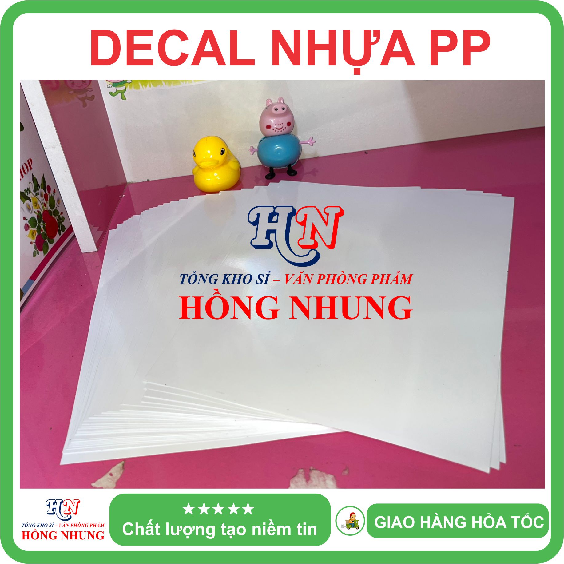 [In Laser] Xấp 50 Tờ Decal nhựa PP chịu nhiệt A4 - Giúp Bạn In Tem Nhãn, Ghi Chú, Hay Bìa Nhãn Bưu Phẩm