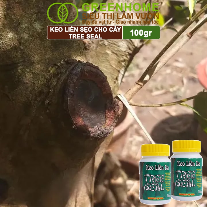 Keo Liền Sẹo Cho Cây Greenhome, Tree Seal, Chai 100gr, Liền Nhanh Vết Cắt Da Cây, Chiết Cành