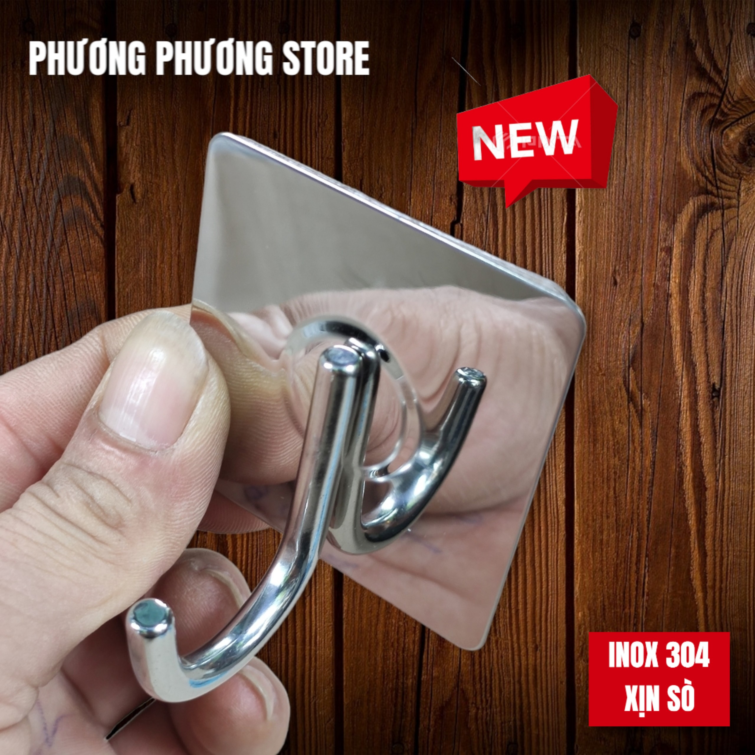 Combo Móc Dán Tường Inox 304 Hình U Vuông Không cần Dục Lỗ Cao Cấp Chống Gỉ Sét Siêu Bền Siêu Chịu Lực - Móc Treo Đồ Gia Đình Tiện Dụng