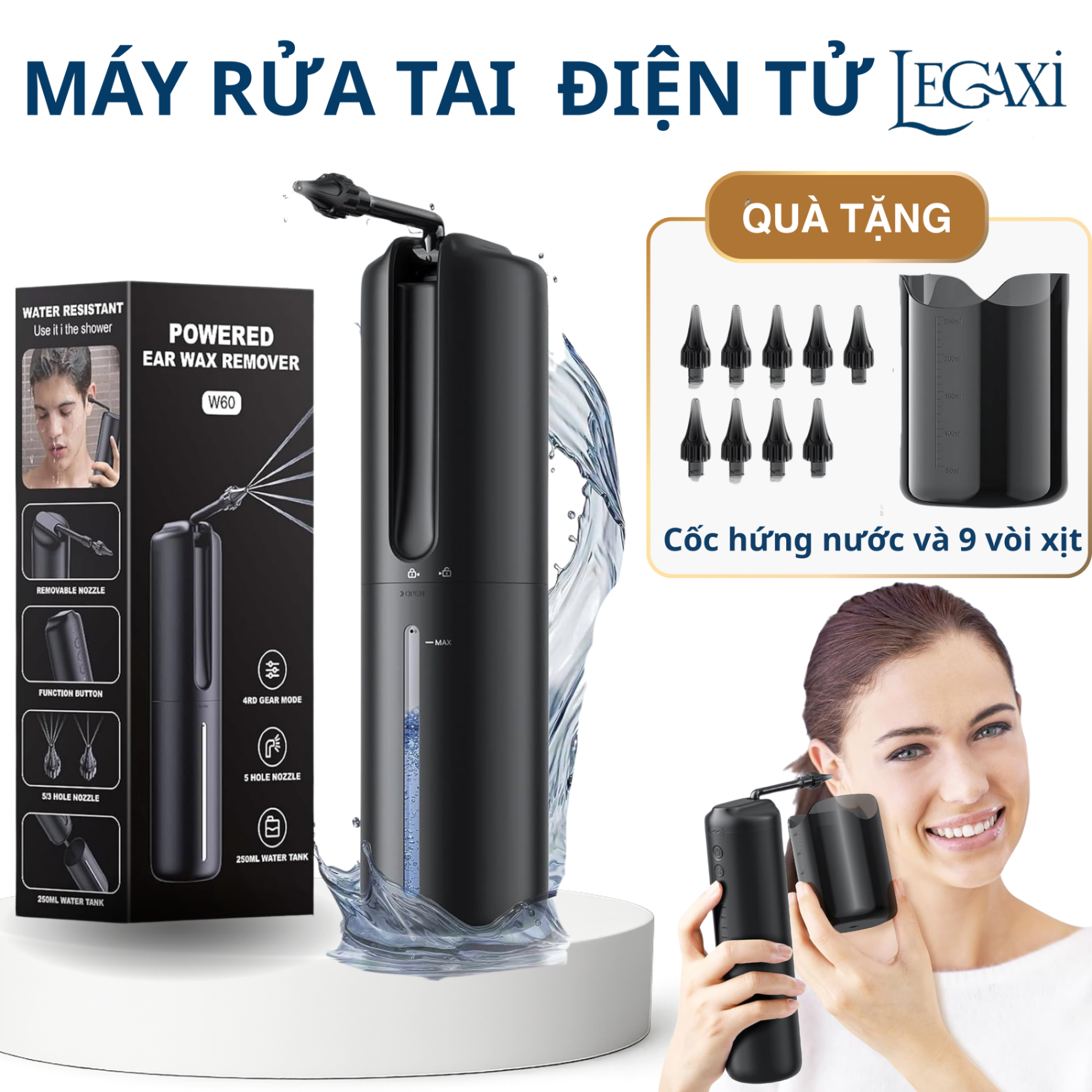 Máy Rửa Tai Bằng Nước Tự Động, Dụng Cụ Lấy Ráy Tai Thông Minh Lấy Sạch Ráy Tai An Toàn Cho Gia Đình