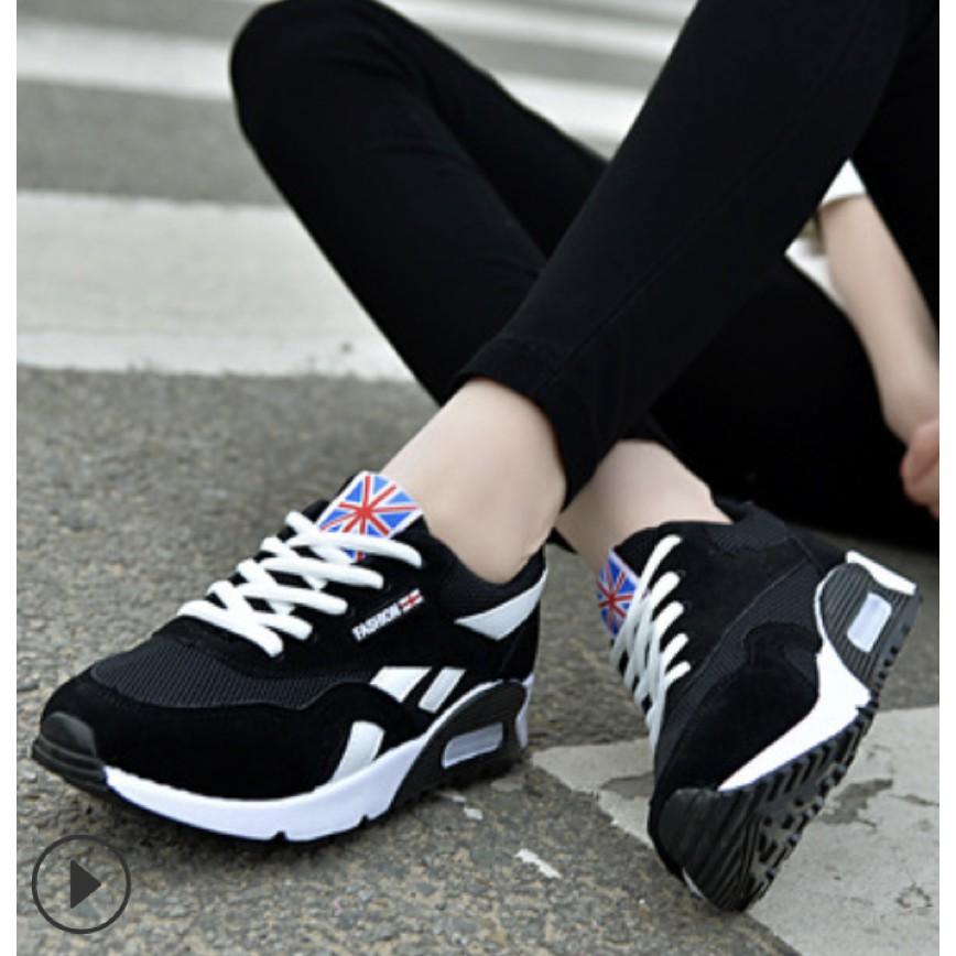 Giày thể thao nữ Sneaker độn đế răng cưa Cờ USA