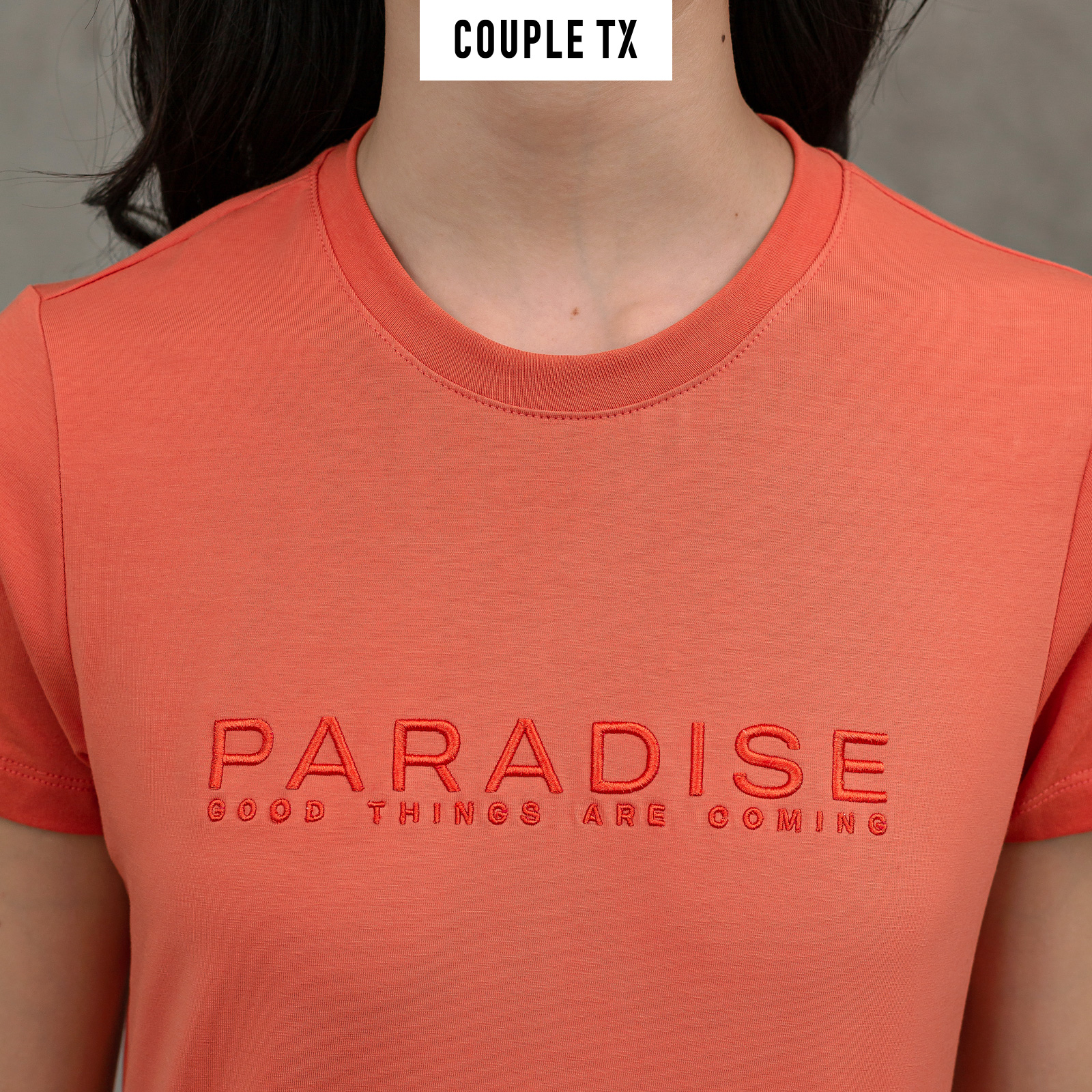 Áo thun Nam Nữ Thêu Typo Paradise Couple TX TS 139