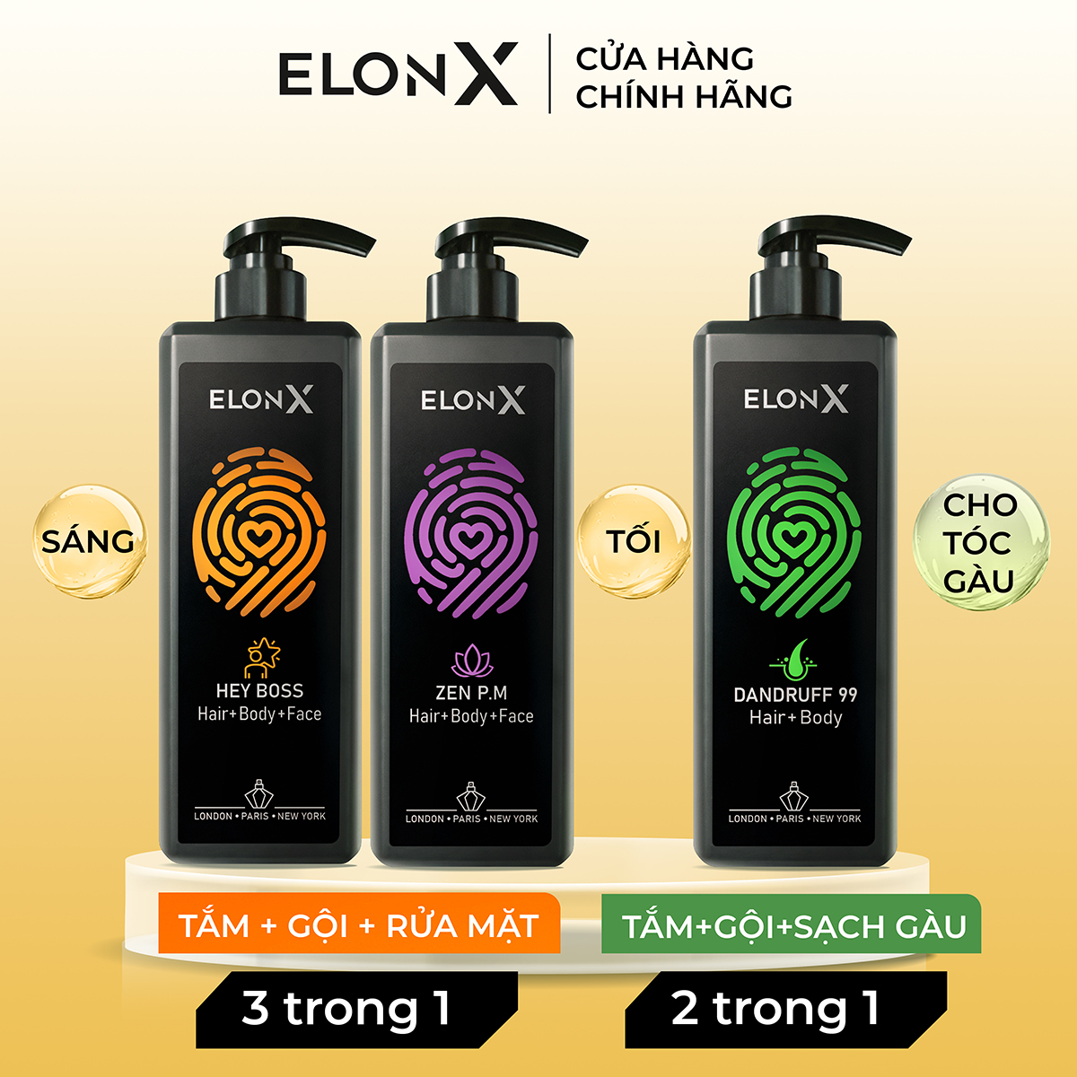 Dầu gội ELONX HEYBOSS dầu gội 3 in 1 nam dầu gội hương nước hoa dầu gội đầu nam thơm lâu sữa tắm gội (sáng - 680gr)