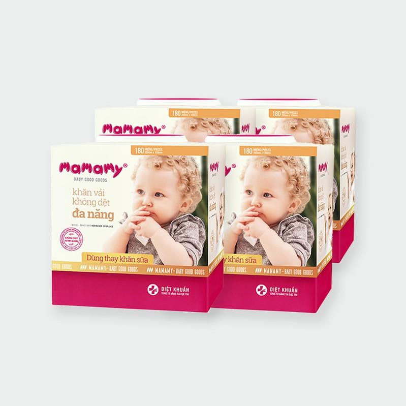 Combo 4 Hộp Khăn khô đa năng Mamamy 180 tờ