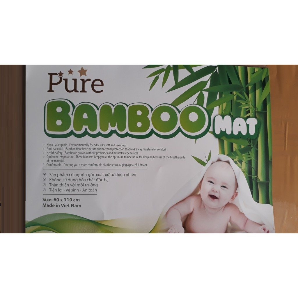Chiếu Sợi Tre, Chiếu Em Bé Điều Hòa 4 Mùa, Chiếu Kháng Khuẩn, Chiếu Em Bé Hàng Loại 1 - KT: 60x1M1