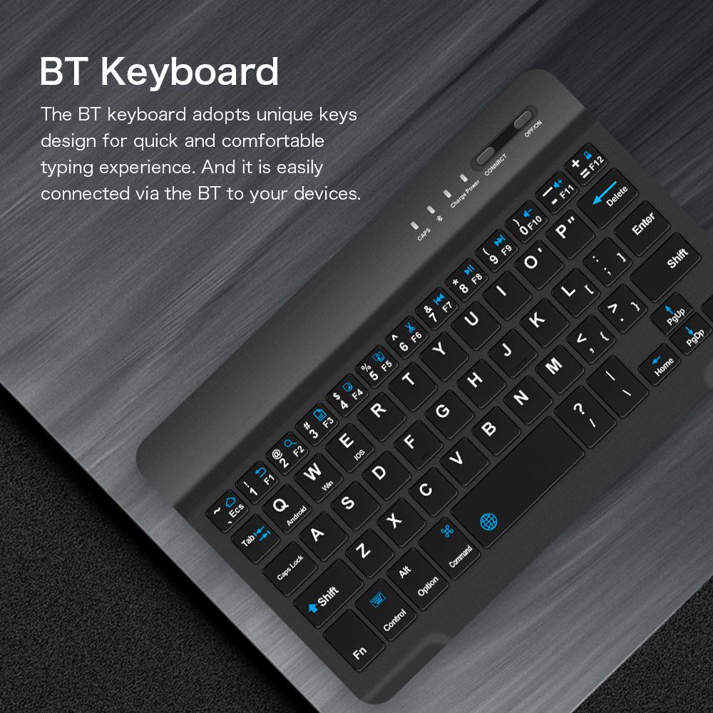 Bàn phím không dây BT da PU di động có vỏ bảo vệ cho điện thoại di động 4,5-6,8 inch