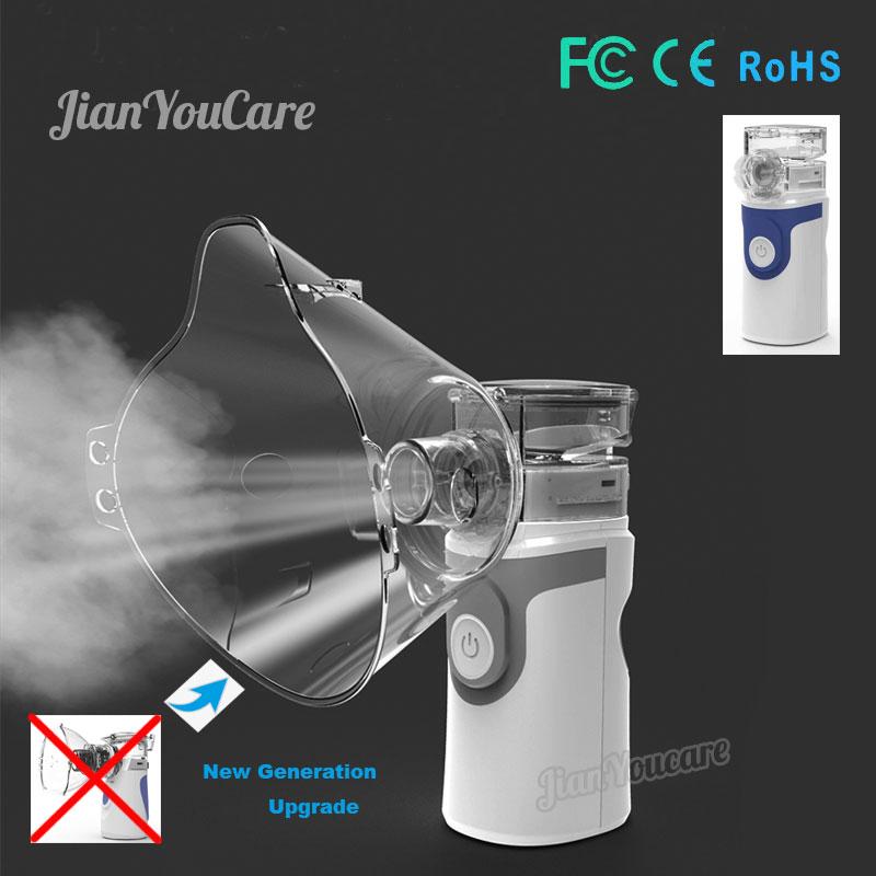 Mini Cầm Tay Di Động Hít Máy Xông Khí Dung Lưới Atomizer Im Lặng Inalador Usb Autoclean Nebulizador Trưởng Thành Automizer Đế Hít Dành Cho Trẻ Em