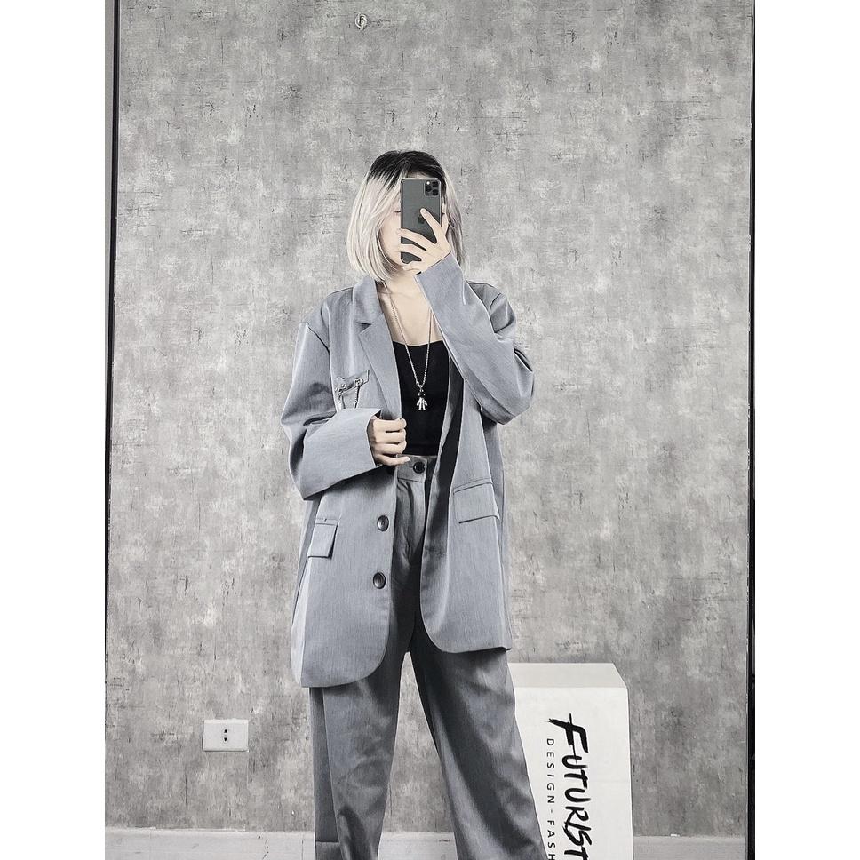 SET ÁO KHOÁC BLAZER DÁNG RỘNG MIX XÍCH, QUẦN SUÔNG FORM ĐẸP CÓ BÁN TÁCH SET