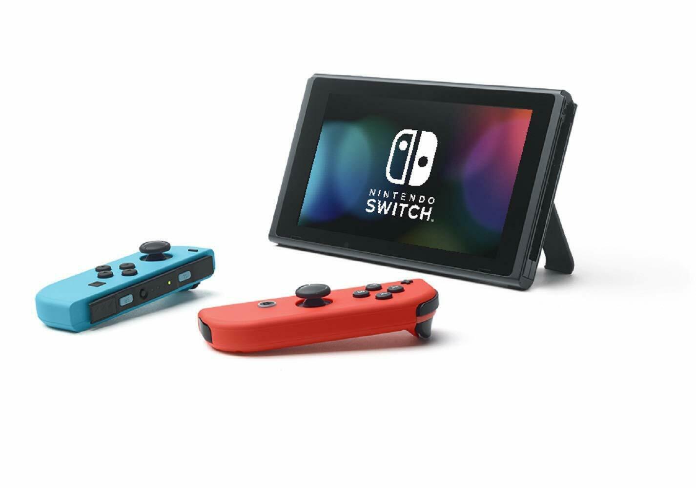 Hình ảnh Máy Chơi Game Nintendo Switch Với Neon Blue Và Red Joy‑Con (Xanh Đỏ) Model Mới 2019 - Hàng Nhập Khẩu
