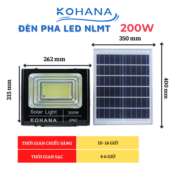 Đèn pha năng lượng mặt trời 200W