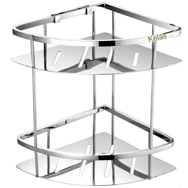 Kệ góc 2 tầng tam giác inox 304 chống rỉ hàng chất lượng cao