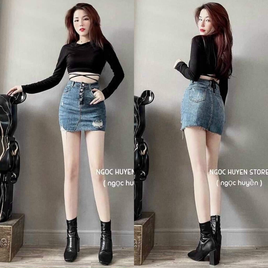 CHÂN VÁY JEANS (KÈM VIDEO HÌNH THẬT