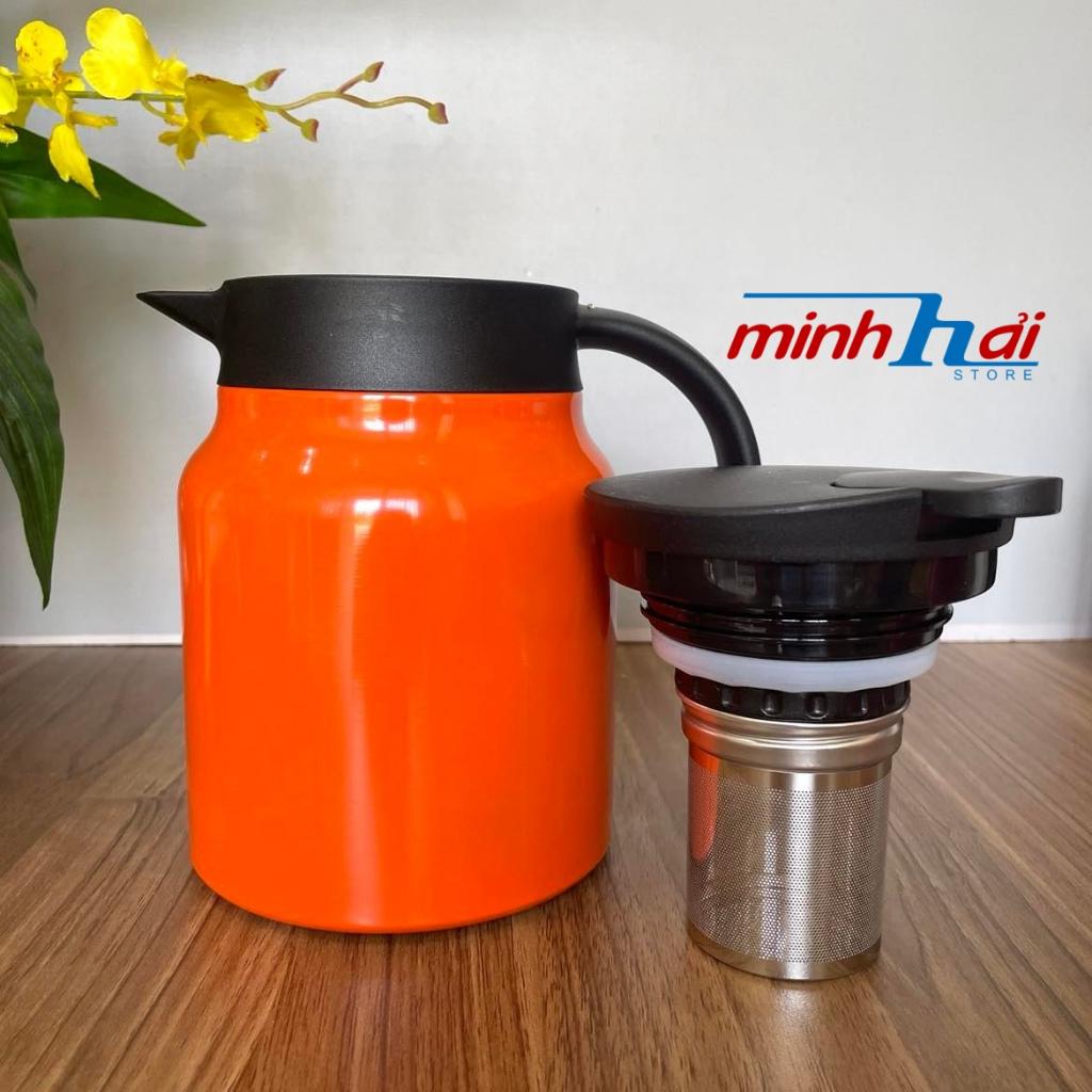 Bình Trà giữ nhiệt INOX SUS 316 chuẩn Y.tế - Ấm trà lưới lọc siêu mịn pha trà, cà phê dung tích 1 lít. Bình giữ nhiệt