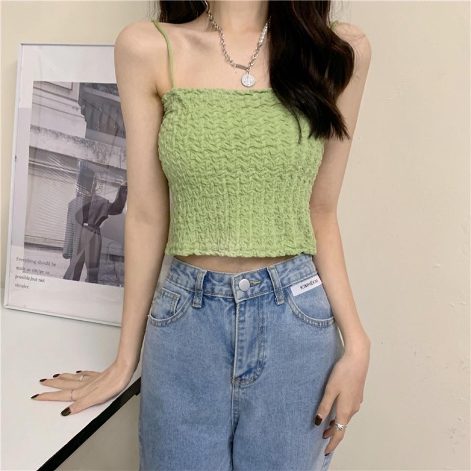 Áo hai dây nhún nữ 2 dây hở lưng cao cấp kiểu sợi bún Hàn Quốc vải cotton đẹp freesize