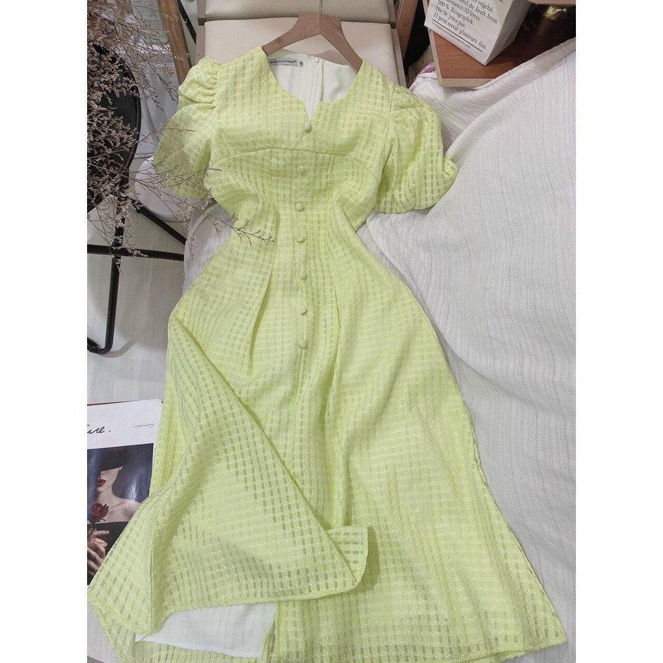 ĐẦM XÒE XỐP Ô TAY PHỒNG NÚT BỌC 13757