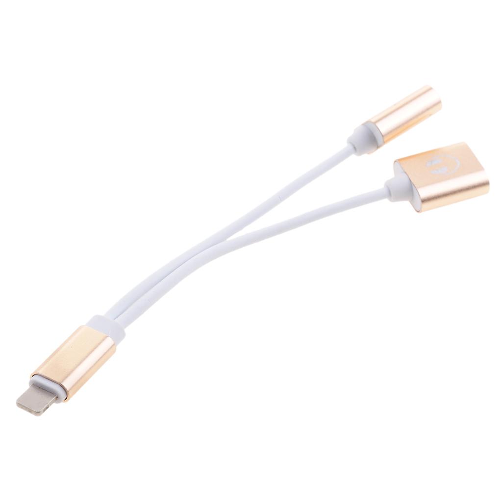 2 Pieces Headphones Charger & Audio Splitter Adapter For
